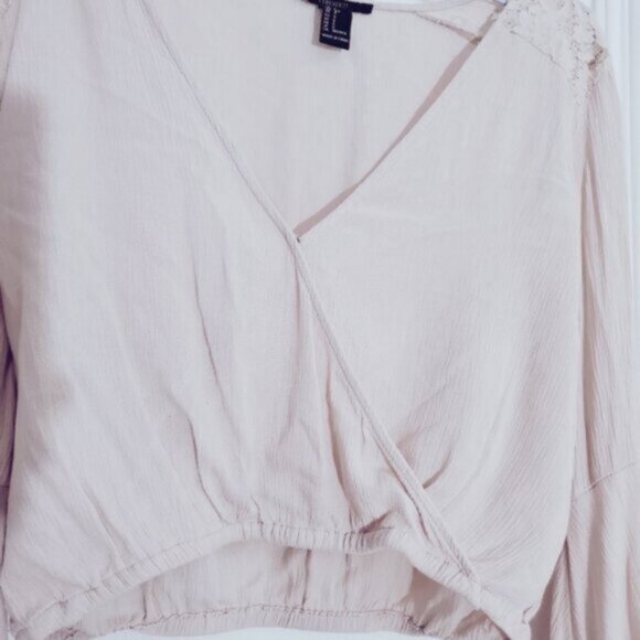 Soft Pink Bell Sleeve Cross Over Top - Picture 13 of 13